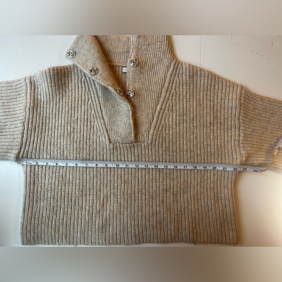 TOPSHOP Size Small Beige Stand Collar Knit Pullover - Picture 6 of 9